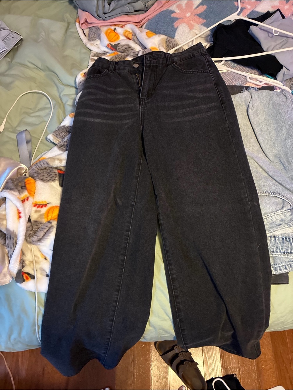 Wide Leg Black Jeans